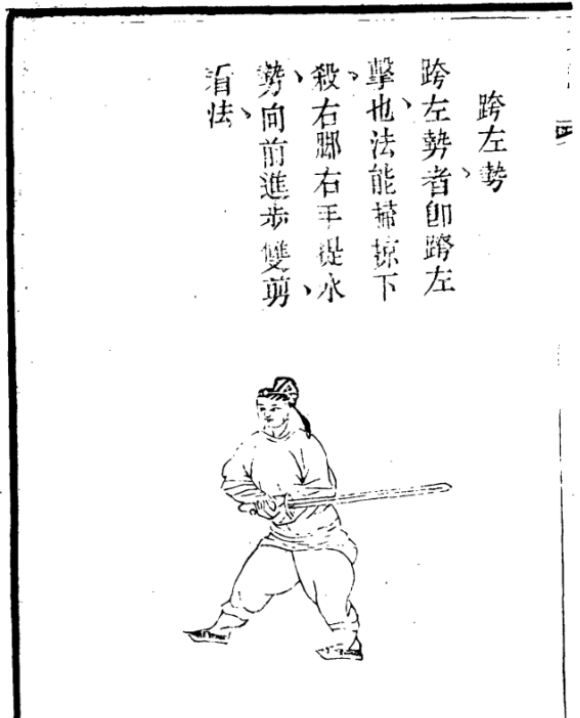 跨左势图